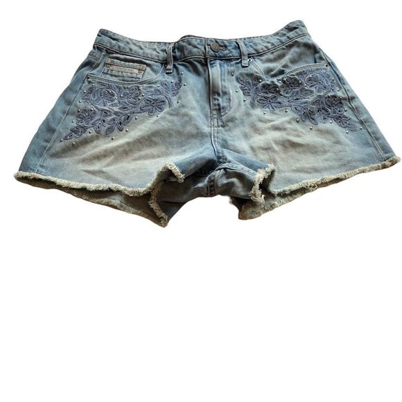 Calvin Klein Jean Shorts Cut Off faded blue Size 28 - Picture 1 of 10